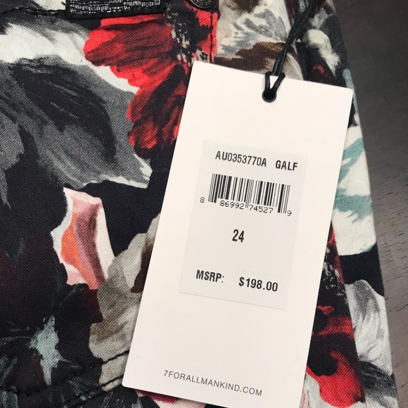 NWT 7 For All Mankind GORGEOUS floral jeans. Sz24 - Picture 3 of 8